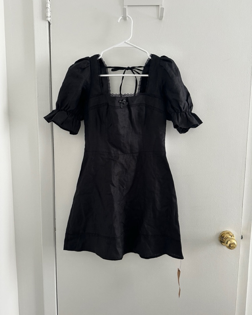 Reformation Evianna Black Linen Dress by Reformation - Pickle