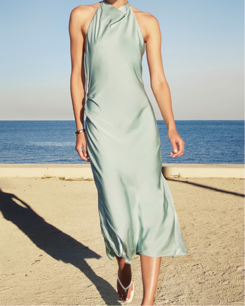 Aritzia Audience Satin Dress by Aritzia - Pickle