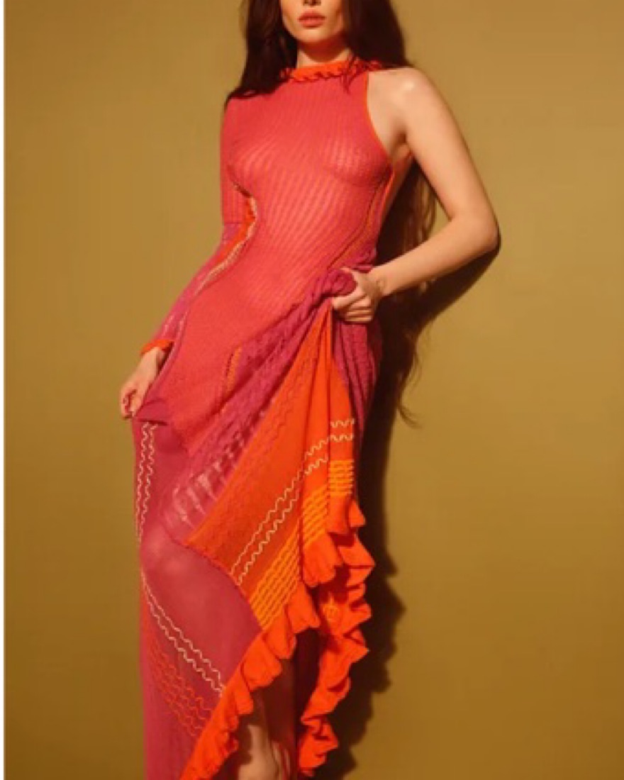 roberta einer pink dress Roberta Einer Halterneck Dress in Pink  Available in both a size XS/S and  M/L