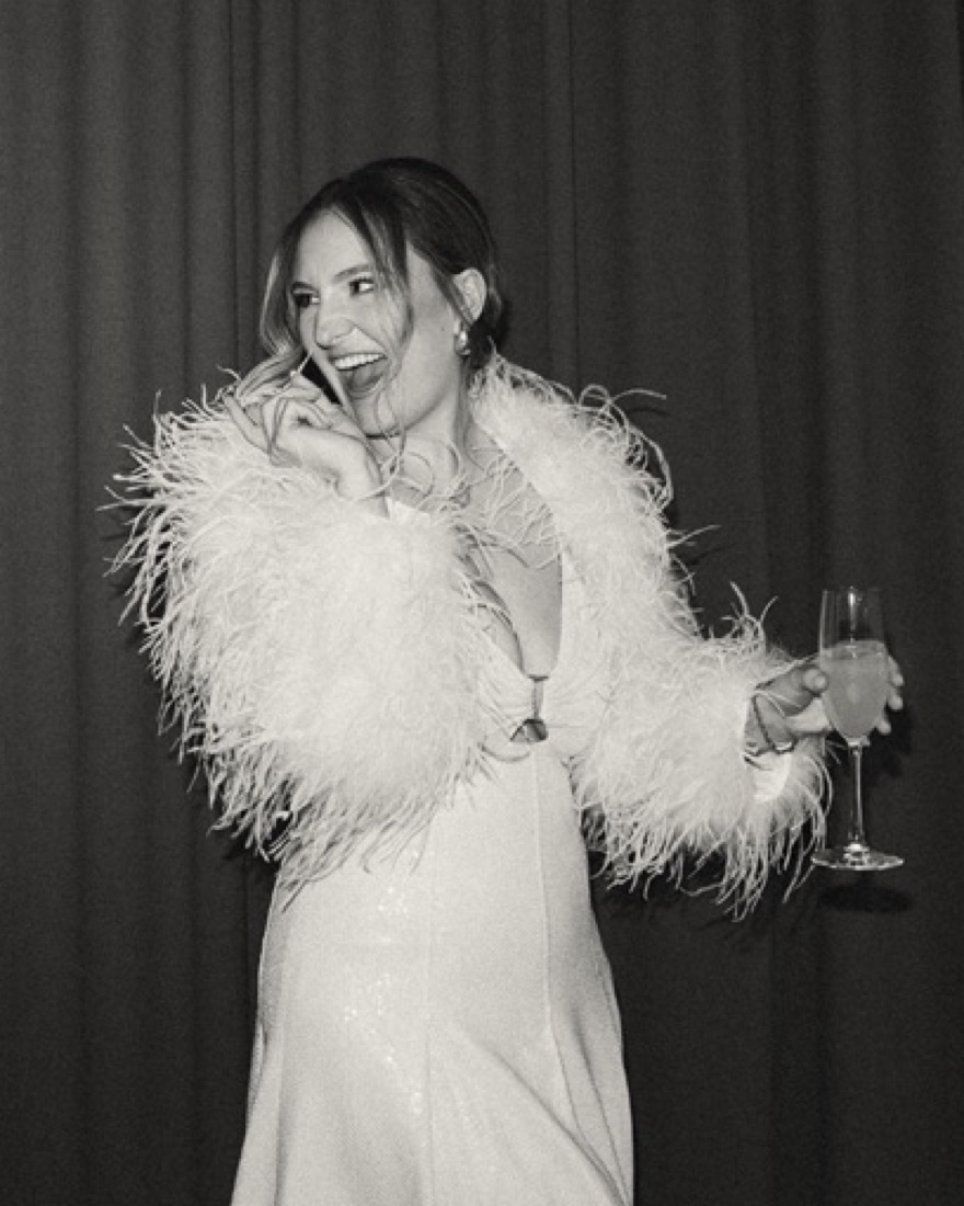 AJE White Sequin Dress + Feather Bolero by Aje - Pickle