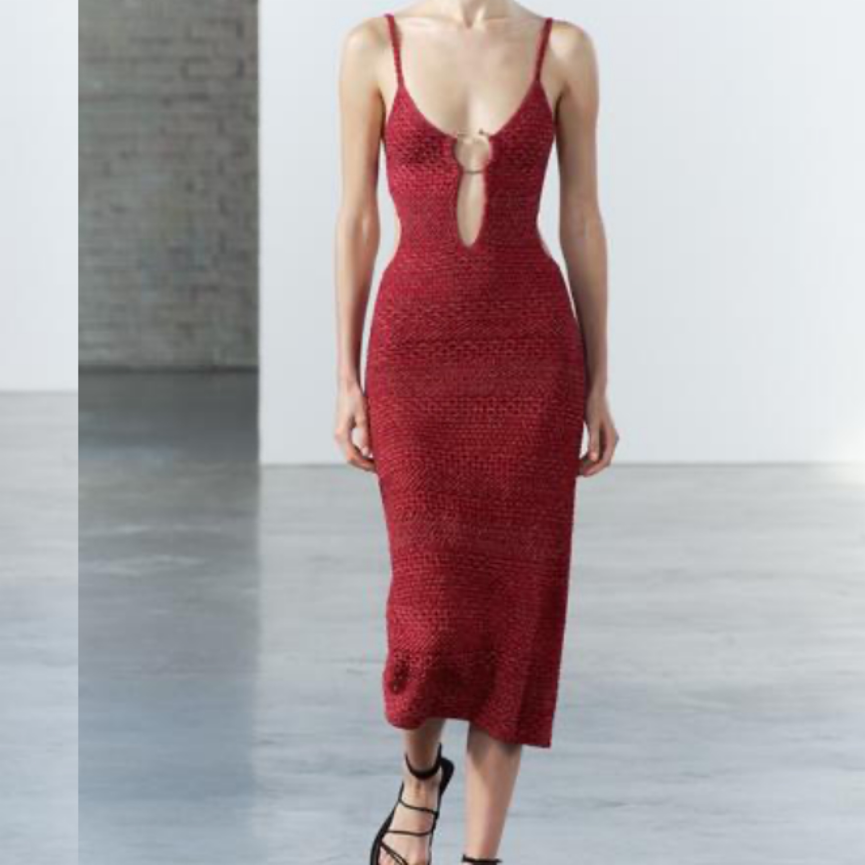Zara Buckled Cut Out Knit Dress by Zara - Pickle