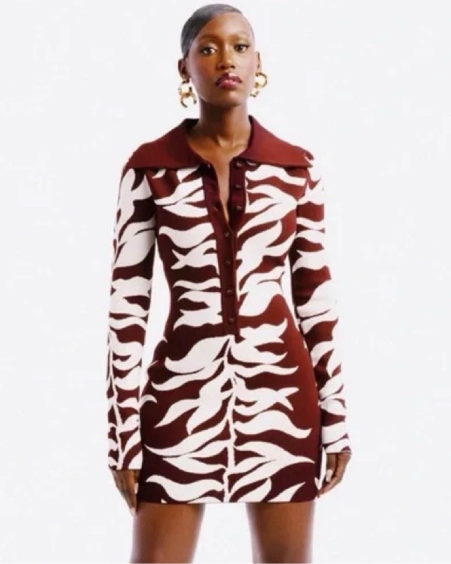 Hanifa Soraya Mini Dress in Plum/White by Hanifa - Pickle