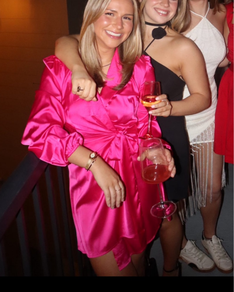 pink wrap dress asos ASOS Dress Womens Size 6 Satin Pink Wrap V