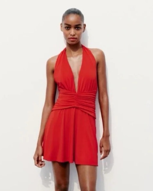 Zara Red Mini Halter Dress by Zara - Pickle