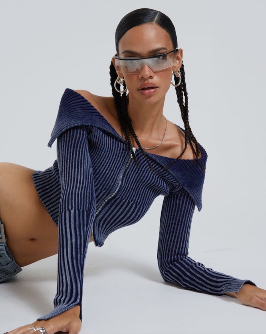 Jaded London Tribeca Knit Sweater by Jaded London - Pickle