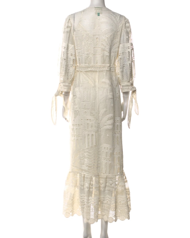 farm rio morada boa guipure lace midi dress jennfalik on LTK