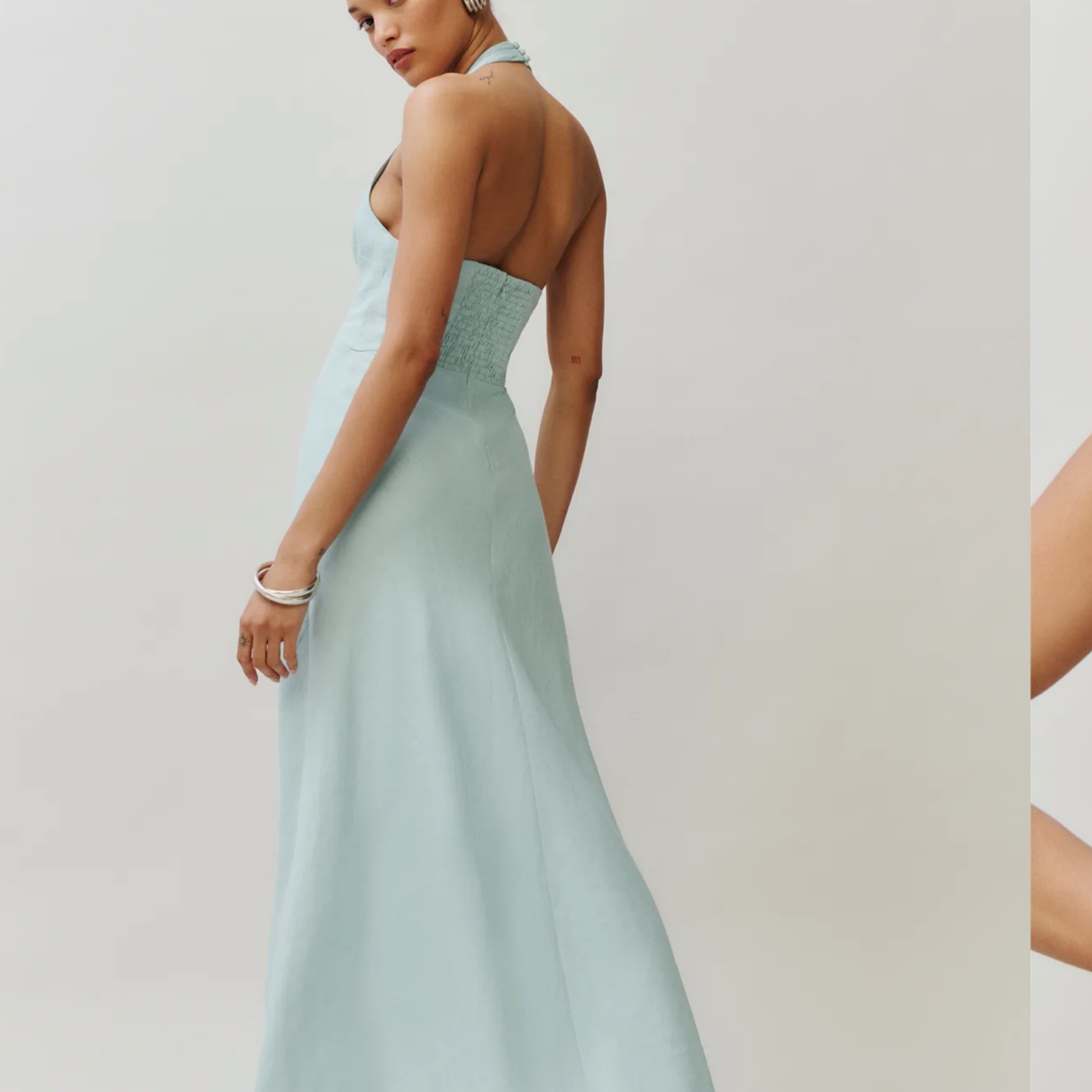 Reformation Linen Halter Maxi Dress by Reformation - Pickle