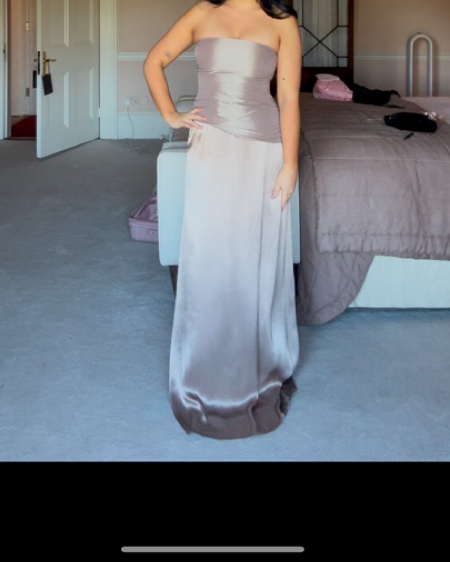 strapless taffeta maxi dress Serena Strapless Taffeta Maxi Dress / White/Black | MESHKI