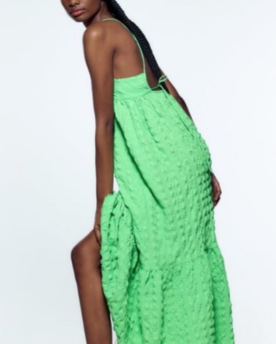 Zara Textured Green Maxi | Pickle