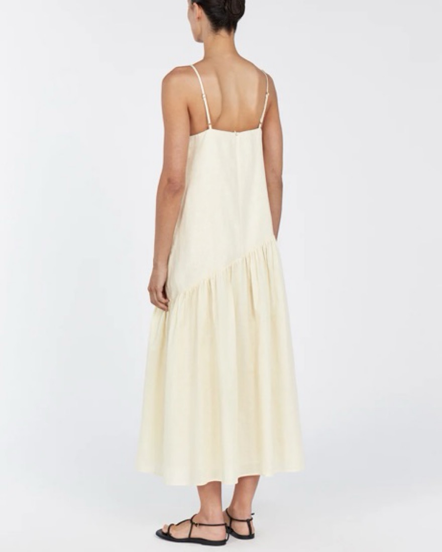 DISSH NOAH LEMON LINEN ASYM MIDI DRESS by Dissh - Pickle