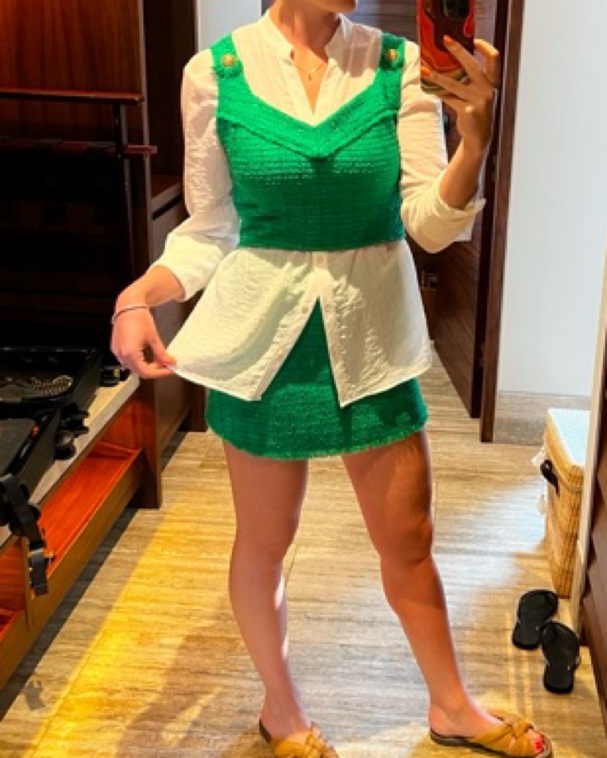 Zara Textured Weave Crop/Skort Set | Pickle