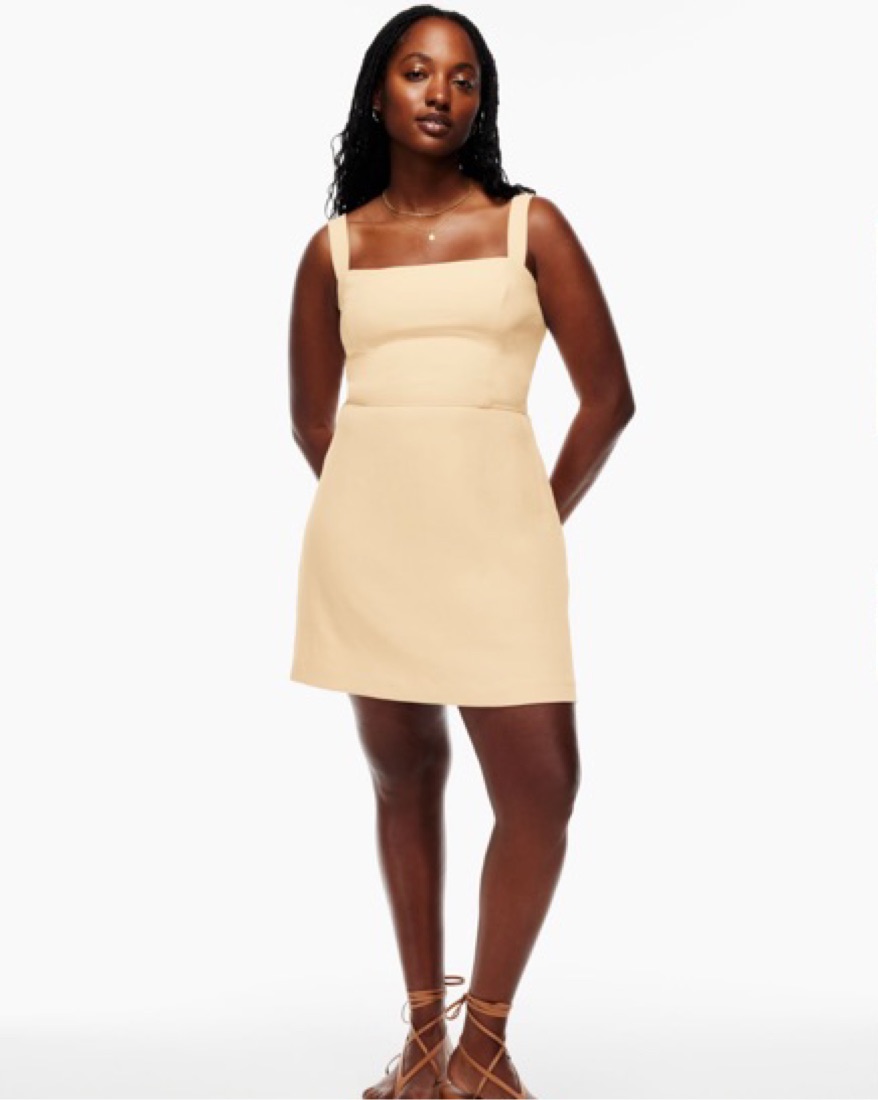 【韓国 Rest & Recreation】RR SQUARE NECK MINI DRESS - BEIGE RR SQUARE NECK MINI DRESS - BEIGE - rest and recreation