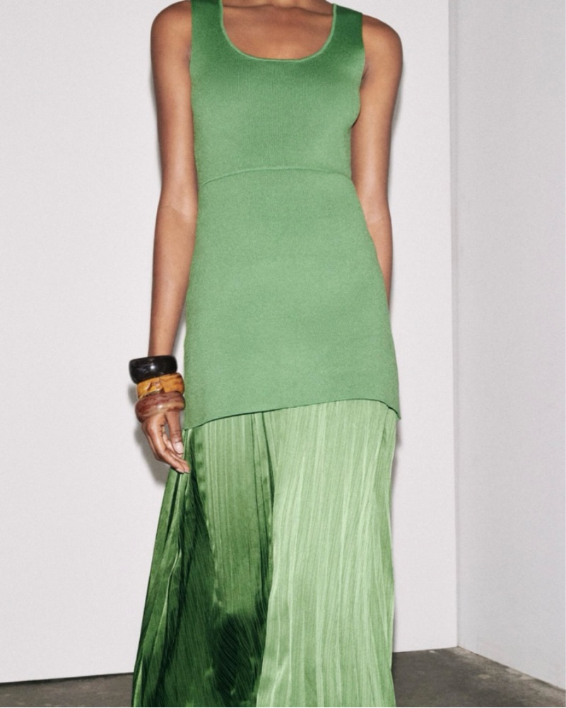emerald green prom dress flowy Wedtrend Women Dark Green Prom Dress with Beading A-Line Spaghetti Straps  Party Dress – WEDTREND main image 0