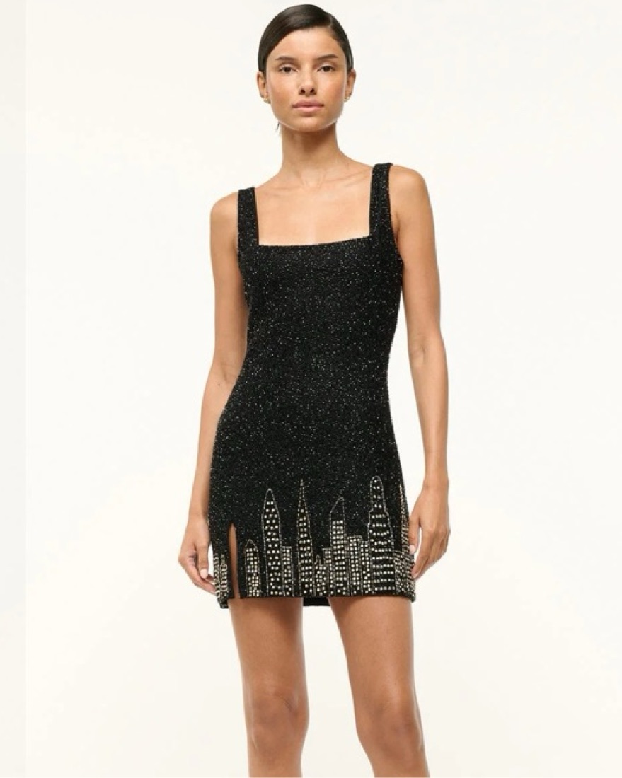 staud le sable sequined mini dress STAUD // Le Sable Beaded Mini Dress by Staud