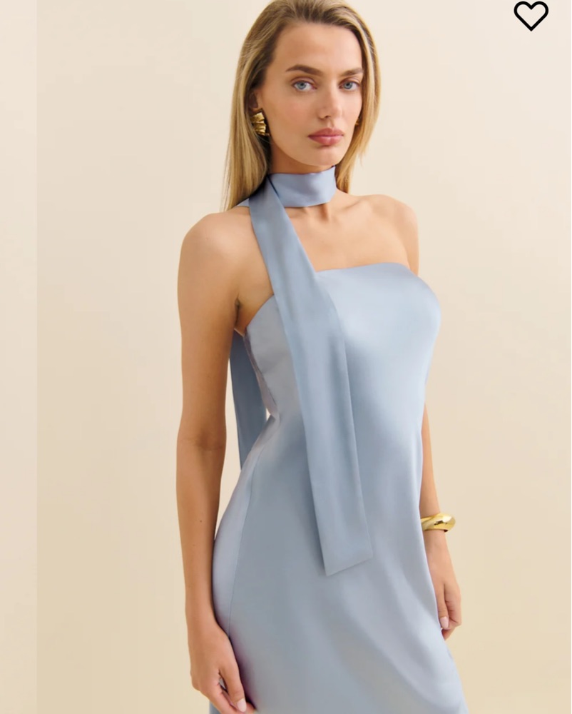reformation formal dresses Light Blue Dress by Reformation ankle length slip dress thats slim fitting throughout. Reformation Cocktail & Party Dresses