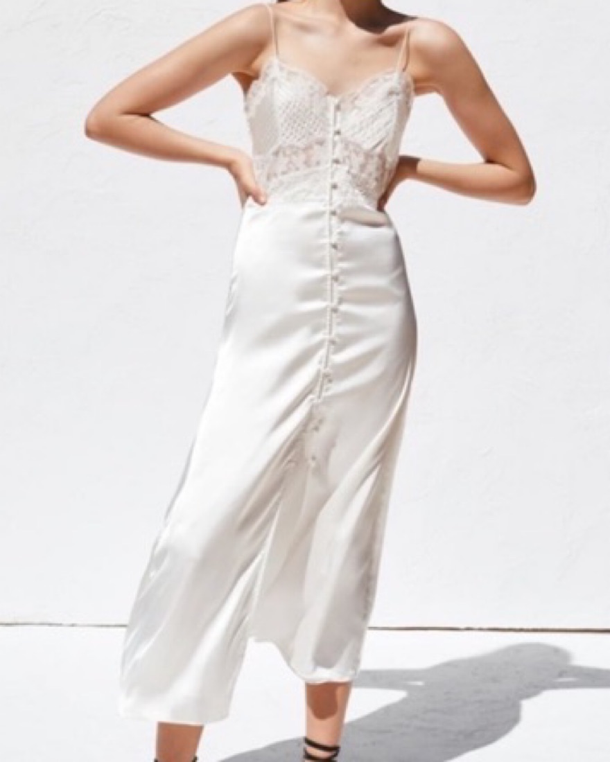 short dresses to wear to a wedding Short Satin Wedding Dress With Straps Rada Ivory / 2 US (34 EU)