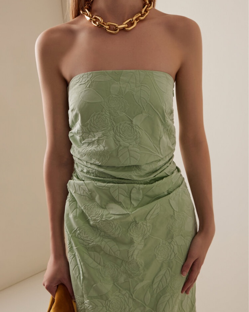 bernadette vera strapless jacquard maxi dress Bernadette Vera Strapless Jacquard Maxi by BERNADETTE