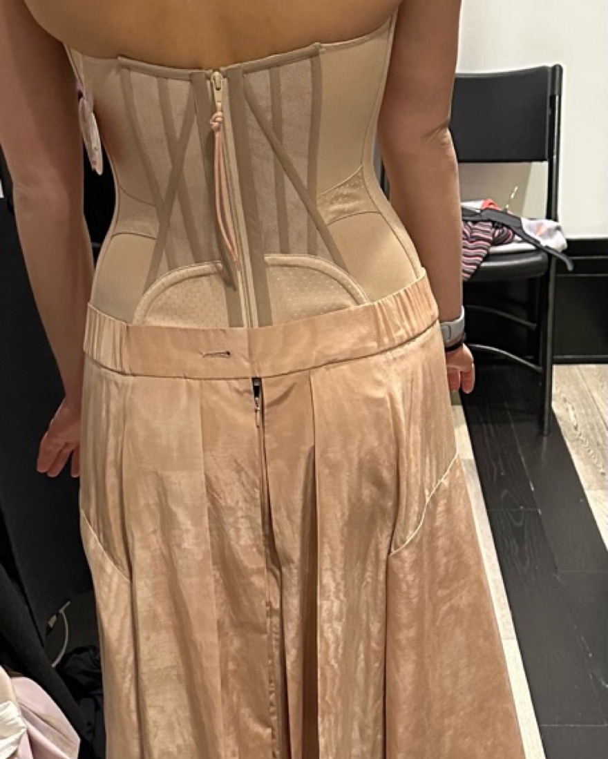 【Vivienne Westwood】 Pique Dress /追跡付 Pulling gathered cotton piqué midi dress in grey - Vivienne
