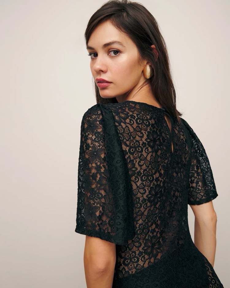Reformation Waller Knit Dress Black by Reformation - Pickle