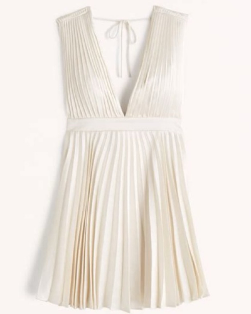abercrombie plunge pleated mini dress Abercrombie & Fitch Plunge Pleated Mini Dress, NWOT