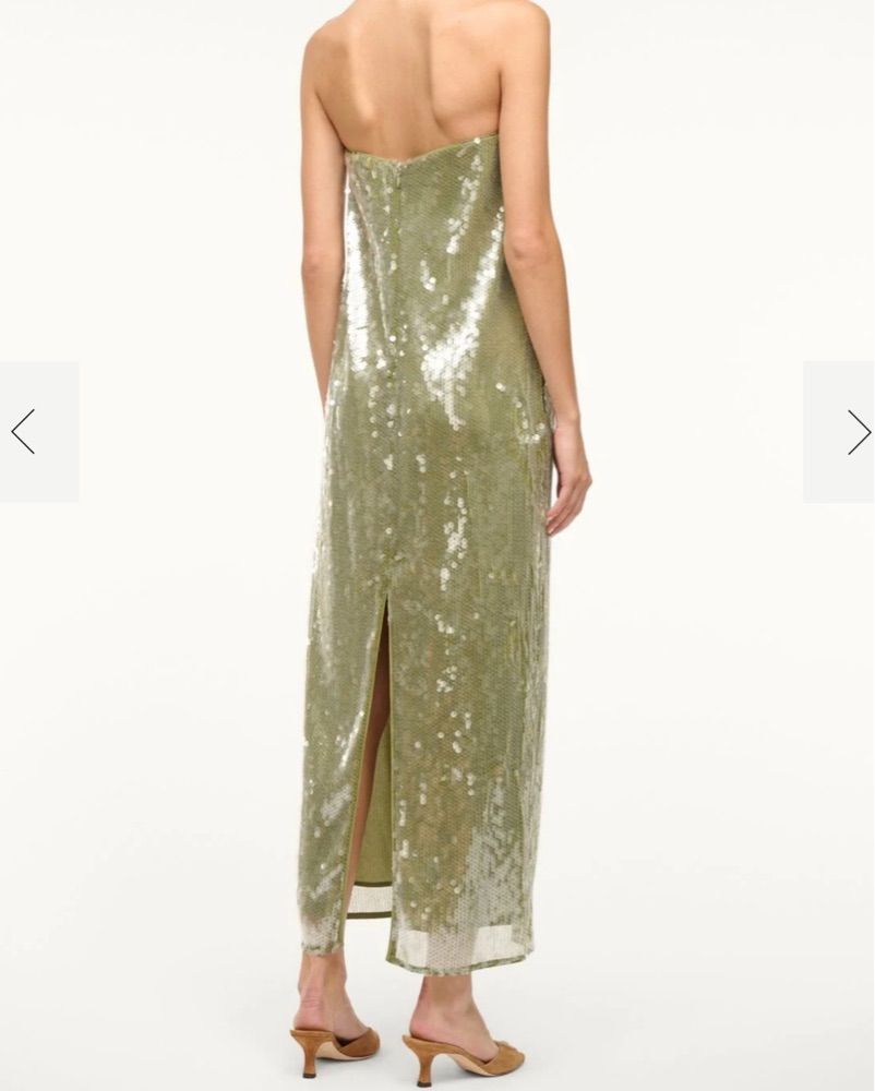 Staud Moss Green Sequin Casey Dress by Staud - Pickle