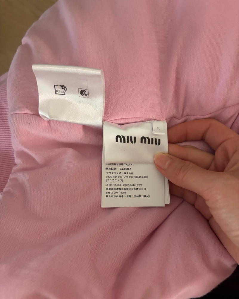 Miu Miu Pink Cotton Collared Jacket Sz S by Miu Miu - Pickle