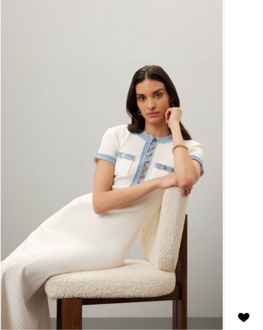 White/Blue Sandro Maxi Dress by Sandro - Pickle