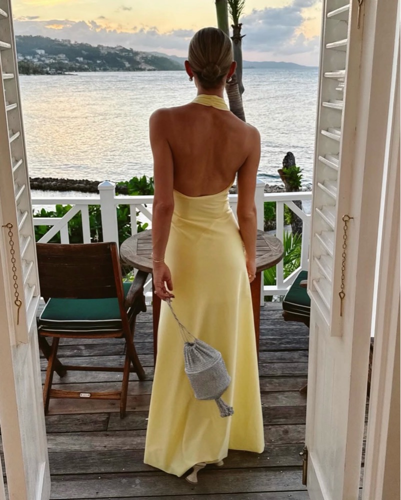 Andres Otalora Yellow Halter Maxi Dress | Cocktail Dress, Yellow