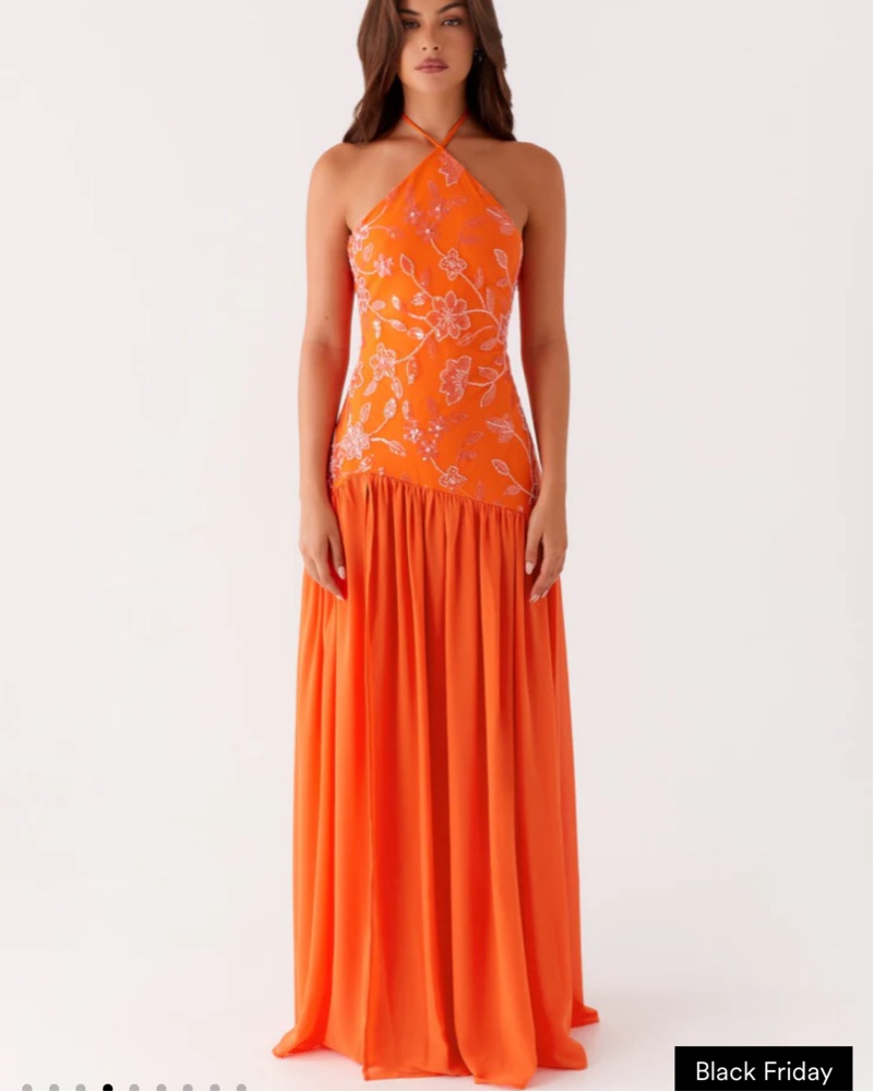 Peppermayo - Janelle Beaded Maxi Orange by Peppermayo - Pickle