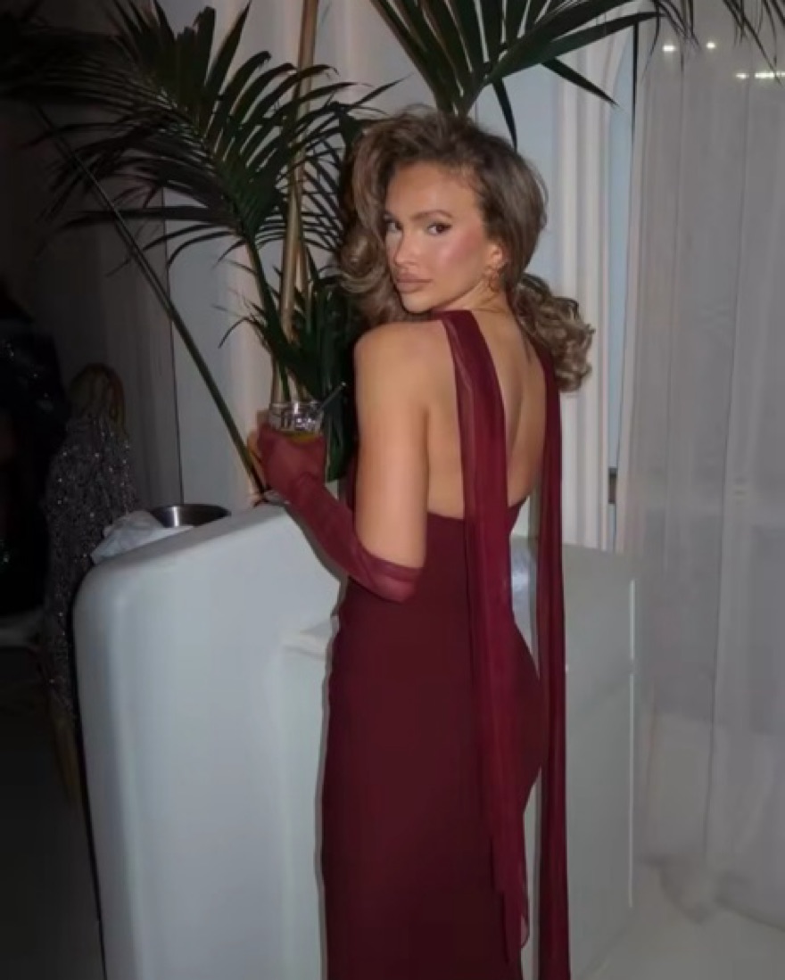 strapless open back dress Red One Shoulder Pleated Maxi Dress - All Dresses main image 1