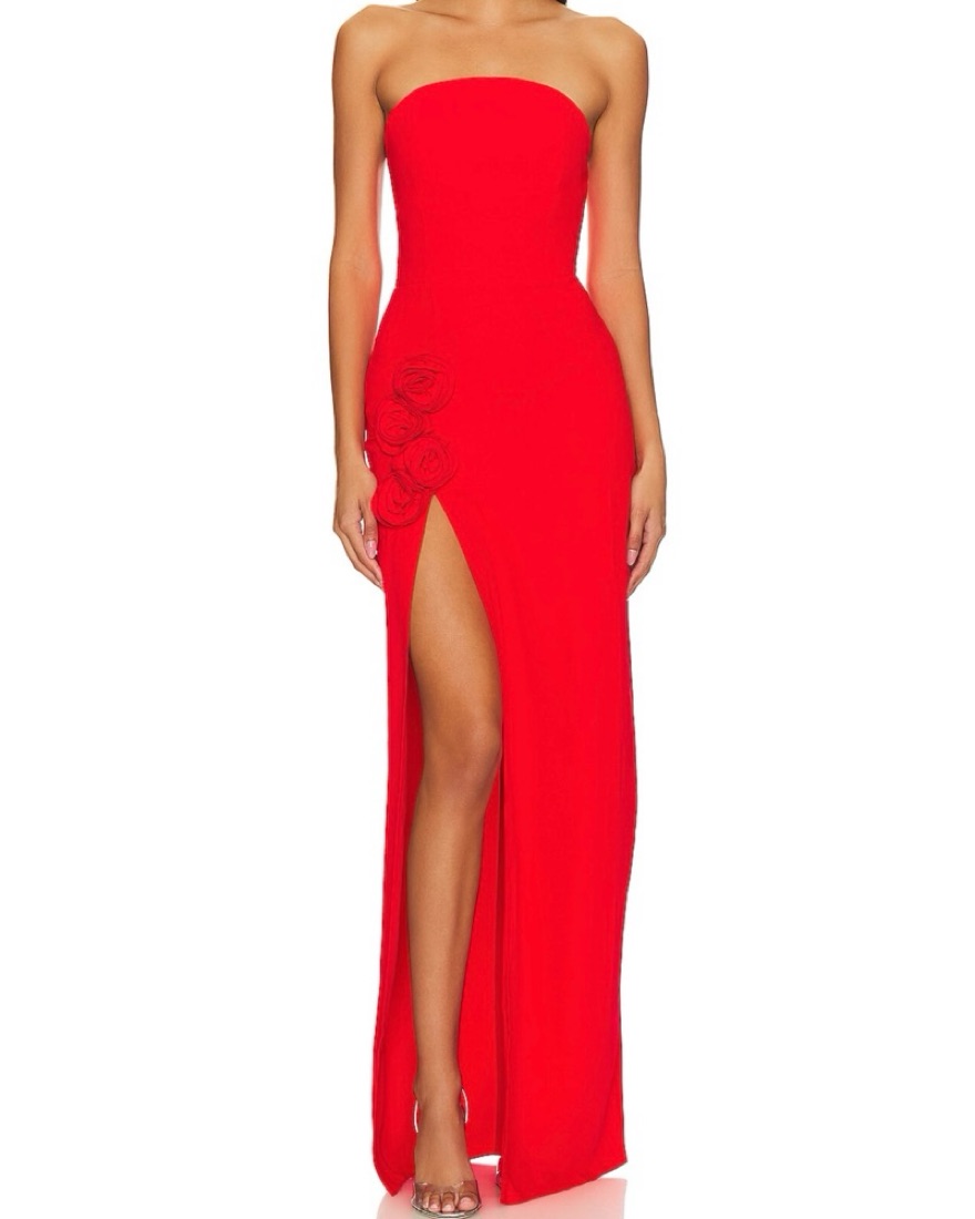 amanda uprichard red maxi dress Amanda Uprichard