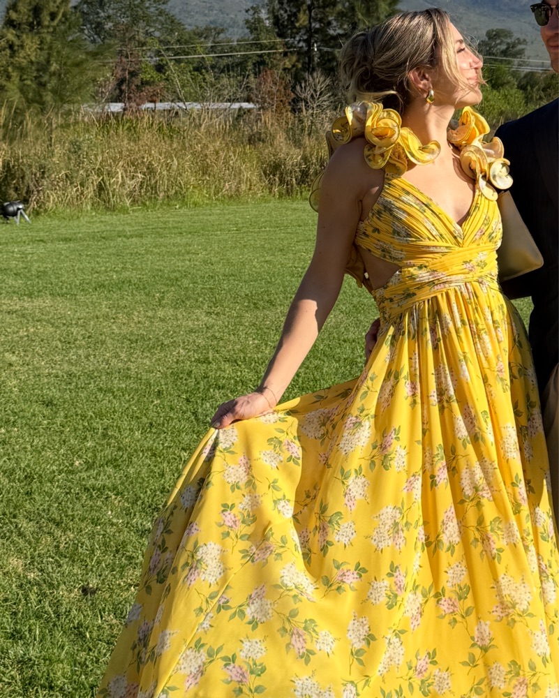 yellow floral cut out dress Lulus | Yellow Multi Floral Backless Midi Dress | Womens | Large (Available in XS, S, M, XL)
