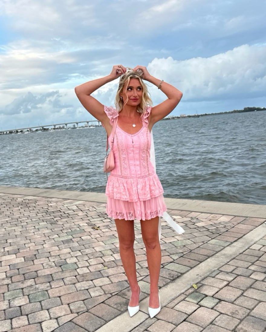 love shack fancy dress pink Bier Silk-Blend Midi Dress