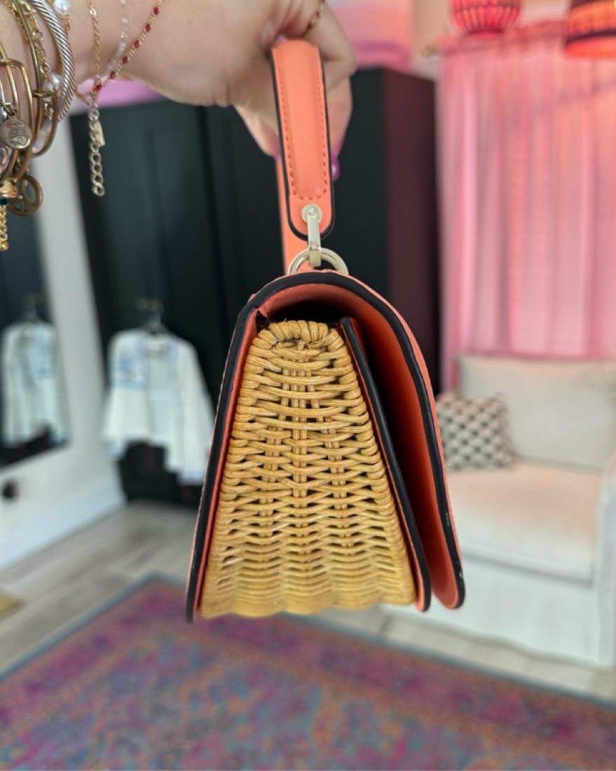 Novelty Wicker Handle/Crossbody Bag by Kate Spade - Pickle