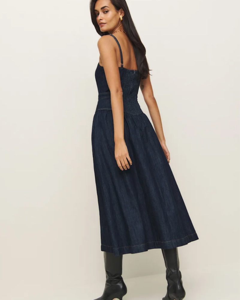 reformation amory denim midi dress Reformation Amory Denim Midi Dress Excellent used