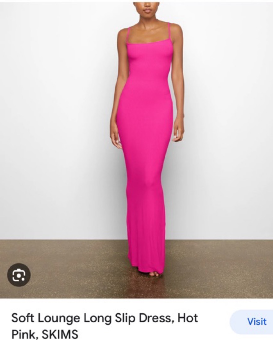 Skims Hot Pink Long Lounge Slip Dress by Skims - Pickle