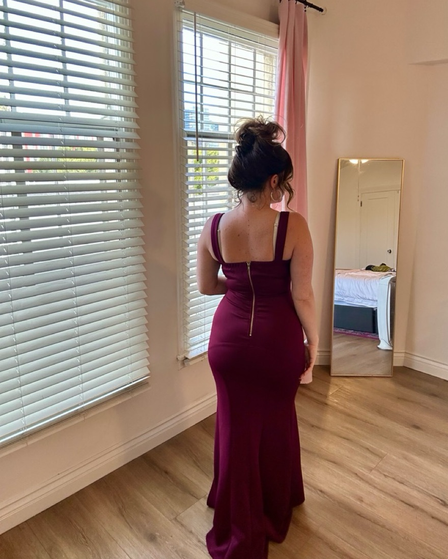 emerald sundae burgundy dress Ellie Wilde EW37201 Prom Gown with Lace-Up Back  After Five Fashion