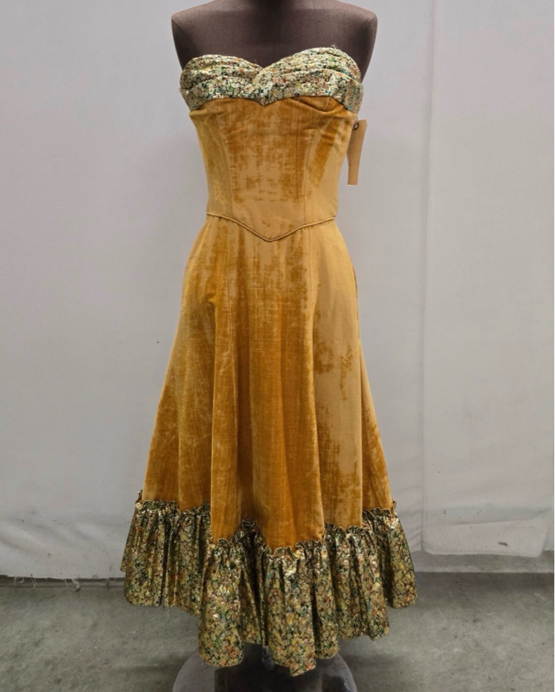 golden western dress Gold Net Indo Western Tube Mini Dress With Heavy Embroidery