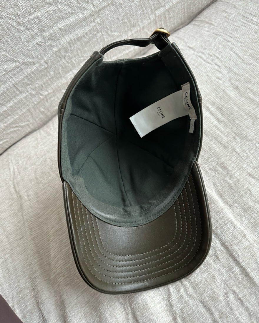 Celine Leather Green Hat by Celine - Pickle