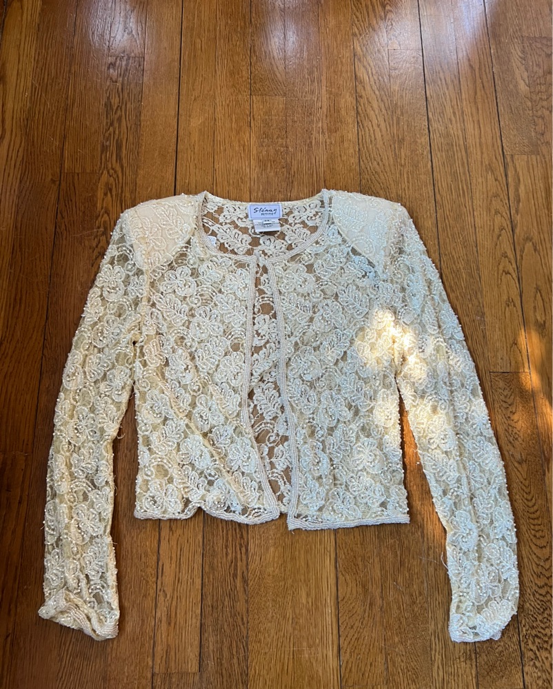 Ivory Beaded Vintage Slip Dress by Stenay - Pickle