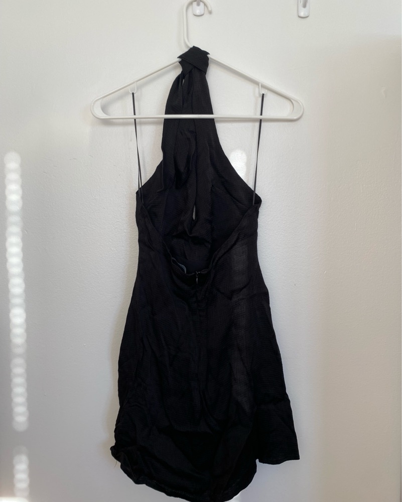Zara Black Satin Halter Neck Dress by ZARA - Pickle