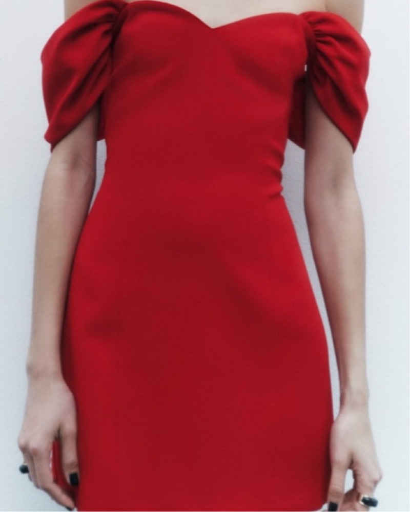 Zara Sweetheart Neckline Red Mini Dress by Zara - Pickle