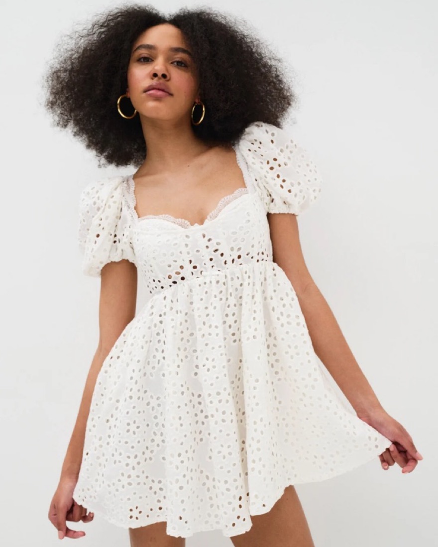 becca mini dress for love and lemons Women's For Love & Lemons Becca Mini Dress - White