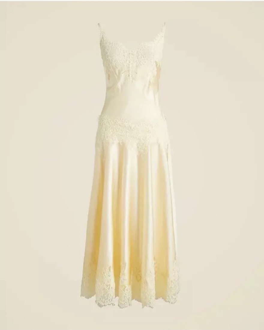 Lace TrimmedJacquardDressサイズS J.Crew Collection Lace Trim Slip Dress | Pickle