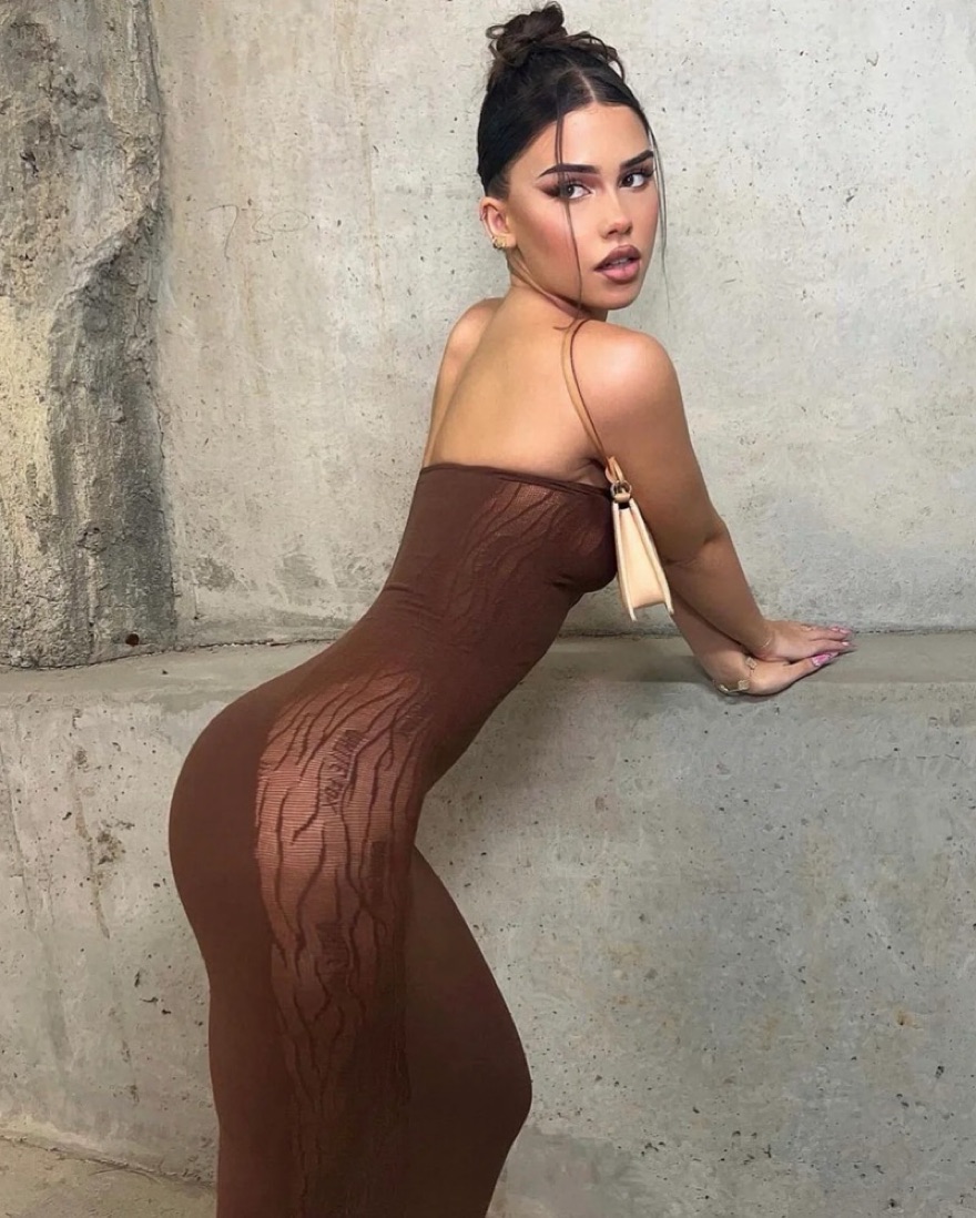white fox brown cut out dress Pierre Balmain dress – Les Merveilles De Babellou main image 0