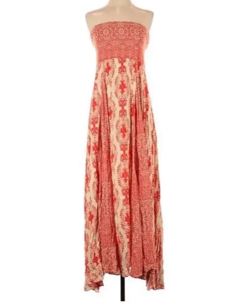 free people orange strapless dress Free People Taking Sides Mini Dress - Fusion Coral - 20% Off