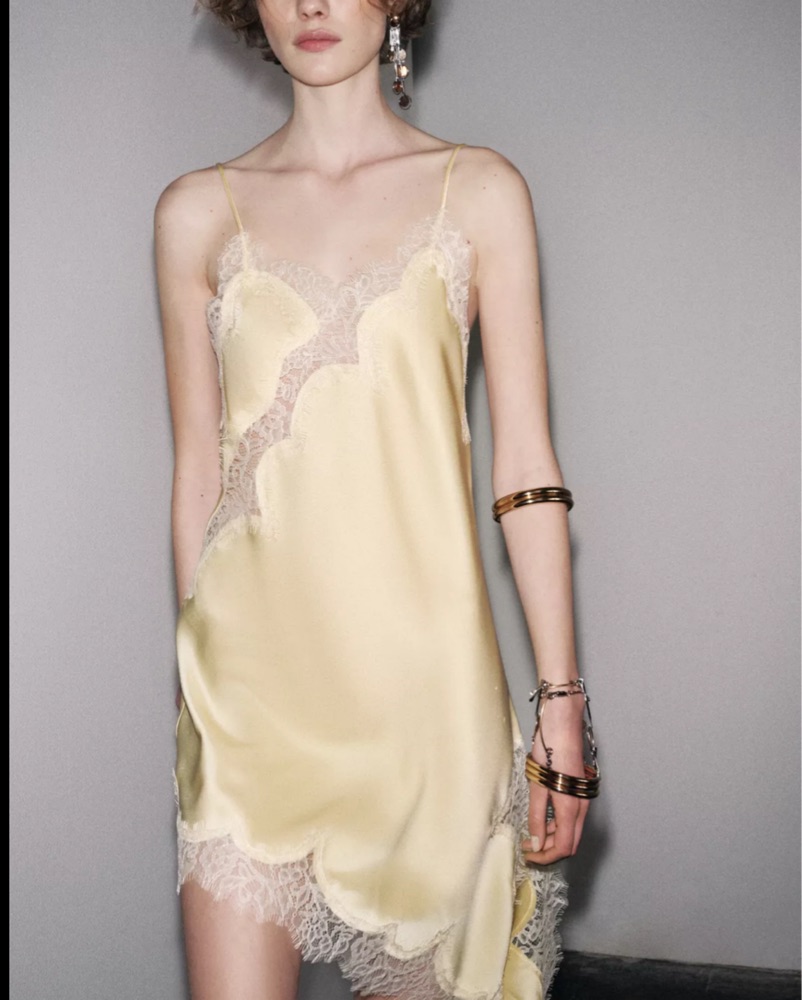 Satin Lace Slip Dress by Zara - Pickle