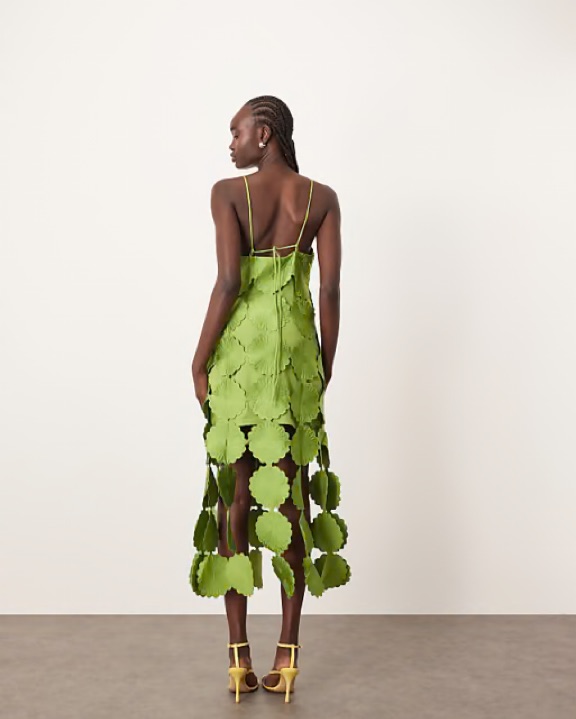 asos arrange green dress ARRANGE Cutwork Floral Midi Dress by ASOS