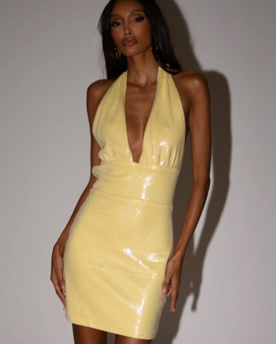 Meshki Carleigh Sequin Halter Dress by Meshki - Pickle