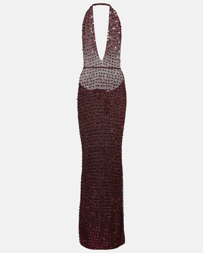 aya muse sequin dress Aya Muse Burgundy Sequin Enodia Dress by Aya Muse